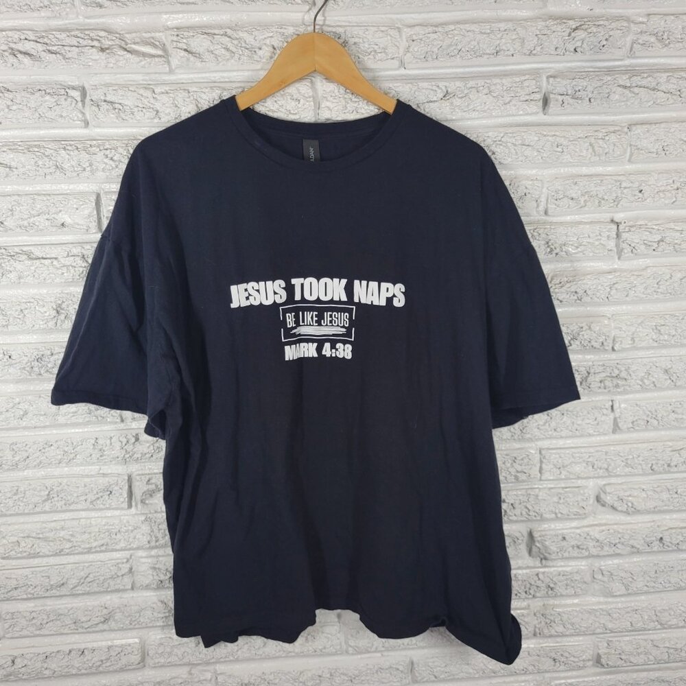 Jesus Took Naps Black T-Shirt 3XL Plus Size Gildan Cotton Short‎ Sleeve BLA25E